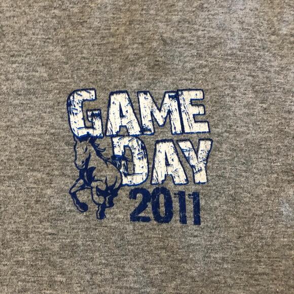 Grey Vintage 2011 Game Day Mustangs Football Graphic Tee - Picture 3 of 5